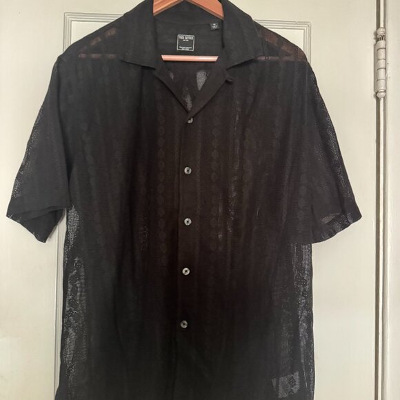 Todd Snyder Other - Todd Snyder Short-Sleeve Lace Shirt in Black Size Medium. NWOT